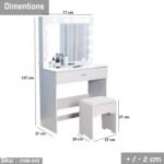 High quality MDF wood dresser with pouf - OSM-045 - Image 3