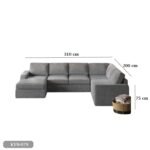 Beech wood corner with linen or velvet fabric - KYN-079 - Image 3