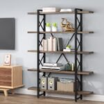 Bookshelf, 72? Solid Wood Bookcase 5-Shelf Display Rack - Image 4