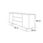 White MDF Buffet - 100 x 140 x 40 cm - OSM-565 - Image 2