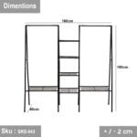 Steel and wood clothes rack - SRS-043 - Image 3