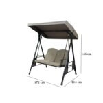 Two-seater outdoor swing, intended for relaxing in gardens or outdoor spaces - SEA-006 - Image 3