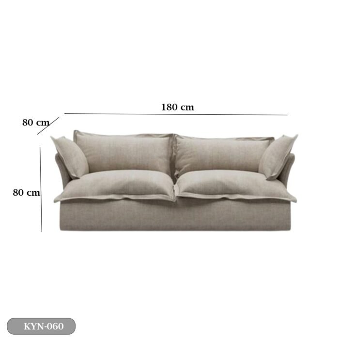 Beech wood sofa with linen or velvet fabric - KYN-060 - Image 3