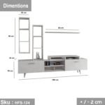 TV table with additional units made of high-quality MDF wood - HFS-124 - Image 3