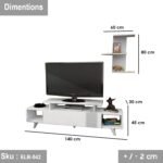 Torella TV unit with MDF wood upper shelf unit - Image 3
