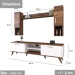 White MDF bookcase - 130x130x29 cm - OSM-557 - Image 3