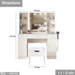 High quality MDF wood dresser with pouf - OSM-066 - Image 3