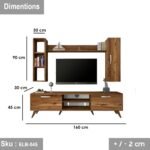 Manuela TV unit with storage unit 160 * 45 MDF wood - Image 3