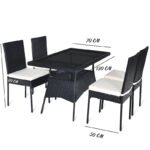 Nero rattan dining set for 4 persons - Image 2