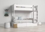 Children's bunk bed with integrated railing and ladder and trundle drawers - Image 2