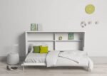 Low folding bed 90x190 with shelving
