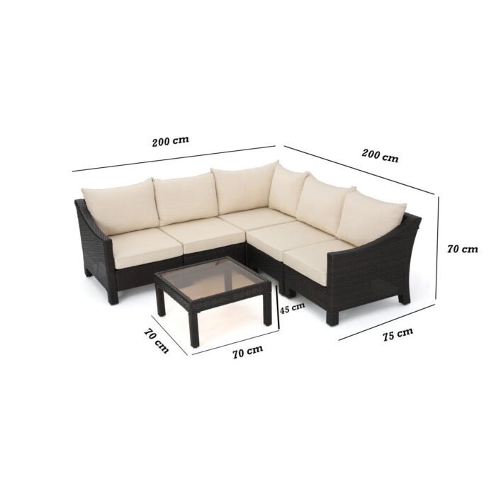 Rattan corner sofa Plaza size 2m*2m - Image 3