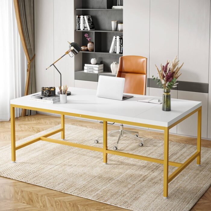 Conference Table, 6FT Rectangle Meeting Table Executive Desk - Image 1