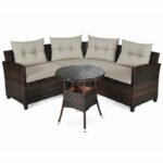 Prussia rattan corner is enough for 4 peopin a semicircular shape - Image 5