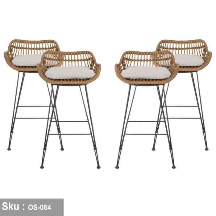Set of 4 Brita Rattan Flat Bar Chairs - Image 2