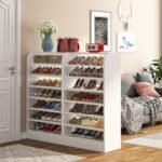 Shoe Cabinet, 8-Tier Shoe Shelf Shoes Rack Organizer - Image 5