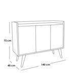 MDF and Musky Wood Buffet - 40 x 75 x 140 cm - OSM-589 - Image 2