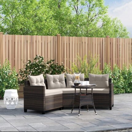 Prussia rattan corner is enough for 4 peopin a semicircular shape