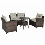 Prussia rattan corner is enough for 4 peopin a semicircular shape - Image 3