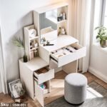 High quality MDF wood dresser with pouf - OSM-051 - Image 4