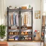 Coat Rack, Freestanding Hall Tree with 4 Storage Shelves - Image 5