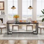Dining Table, 71? Rectangular Kitchen Table Dining Room Table for 6 People - Image 5