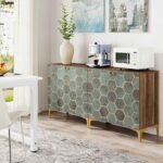 Sideboard Buffet Set of 2, Modern Storage Cabinet with Doors - Image 4