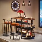 43? Kitchen Island Table with 2 Side Spice Rack & 3 Open Storage Shelves - Image 5