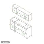 Two-piece kitchen with wood countertops and MDF wood - KYN-009 - Image 4