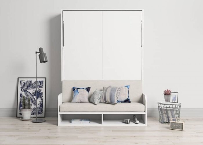 Vertical double folding bed with sofa 150 x 190 cm - Image 2