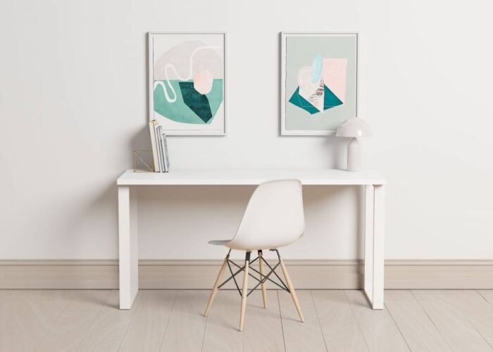 Desk with metal legs 150 cm long - Image 1