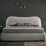 Upholstered king size bed with curved headboard With a Storage bed - Image 4