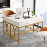Computer Desk, Modern 41? Study Writing Desk with 2 Drawers - Image 7