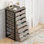 7 Drawer Chest, Industrial Storage Dresser Cabinet with Metal Legs - Image 10