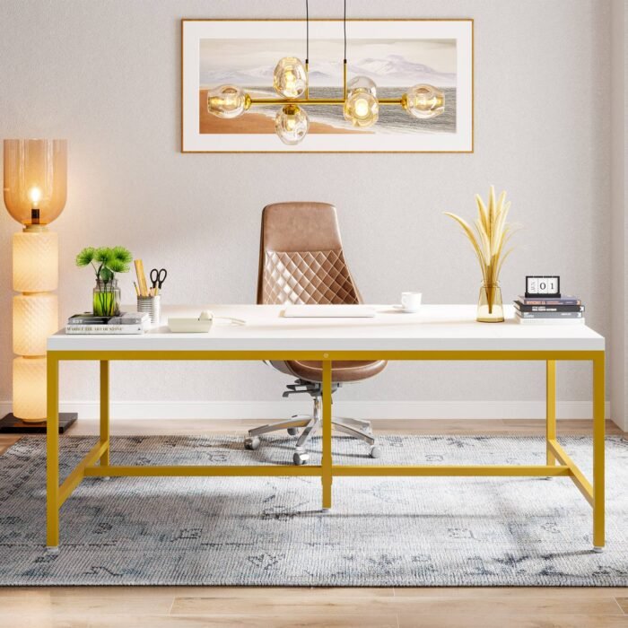 Conference Table, 6FT Rectangle Meeting Table Executive Desk - Image 5