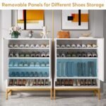 Shoe Cabinet, 5-Tier Entryway Shoe Organizer with Doors - Image 6
