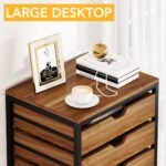 7 Drawer Chest, Industrial Storage Dresser Cabinet with Metal Legs - Image 7