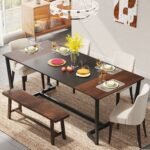 Dining Table, 71? Rectangular Kitchen Table Dining Room Table for 6 People - Image 4