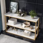 Console Table, Faux Marble Top 3-Tier Sofa Entryway Table - Image 6