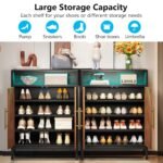 Shoe Cabinet, 5-Tier Shoe Racks Storage Organizer with Led Light - Image 6