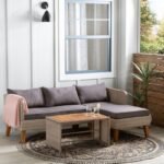 Round rattan corner with a modern design