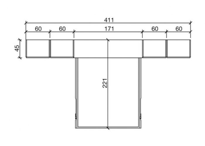 Vertical folding bed 150x190 with side cabinets - Image 3