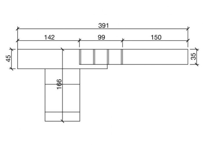 Living room with pull-out table and folding double bed - Image 2