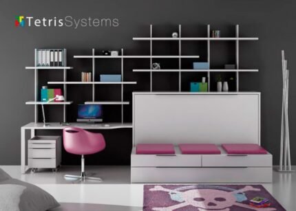 Bedroom with fold-down bed and sofa