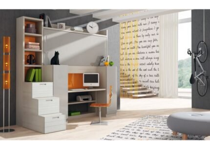 Children's room with free-standing folding bed. (Suitable for plasterboard walls)