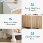 Shoe Cabinet, Modern Wood Shoe Organizer Cabinet with Door - Image 6