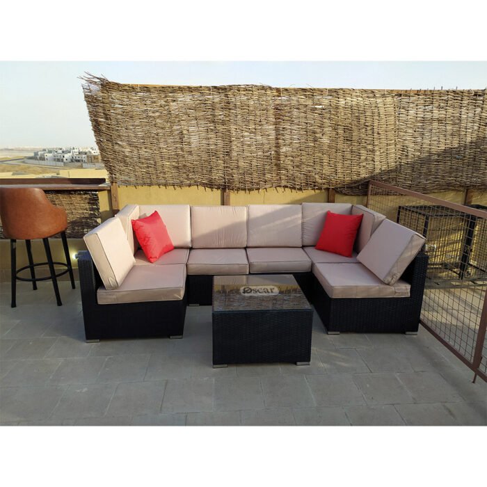 Florence rattan corner seat for 6 people - Image 1