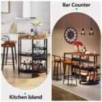 43? Kitchen Island Table with 2 Side Spice Rack & 3 Open Storage Shelves - Image 7