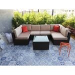 Florence rattan corner seat for 6 people - Image 4