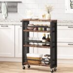 Slim Kitchen Cart, 4-Tier Storage Rolling Cart with Handle - Image 9